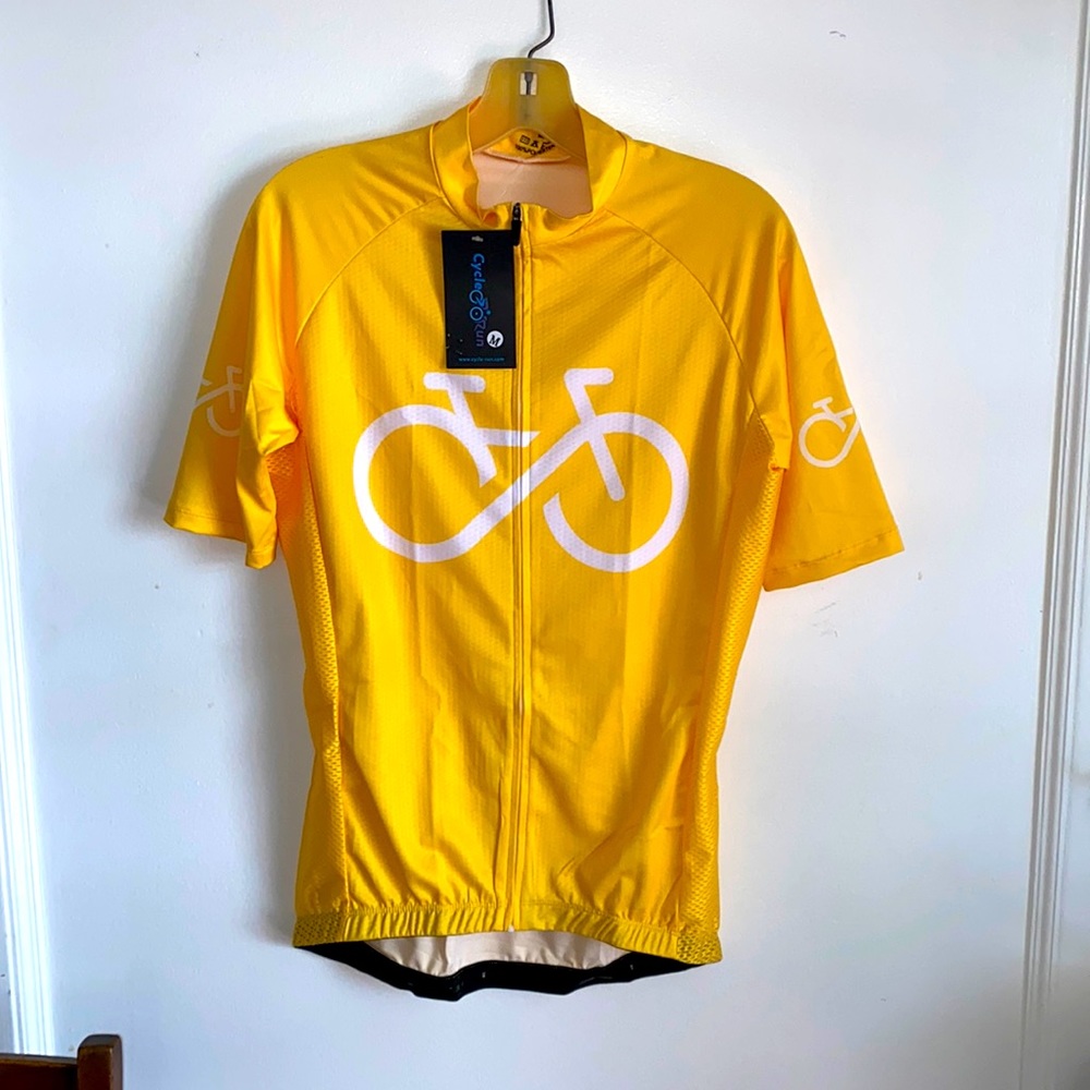 Unisex Cycle-Run Yellow cycling jersey size M. NWT